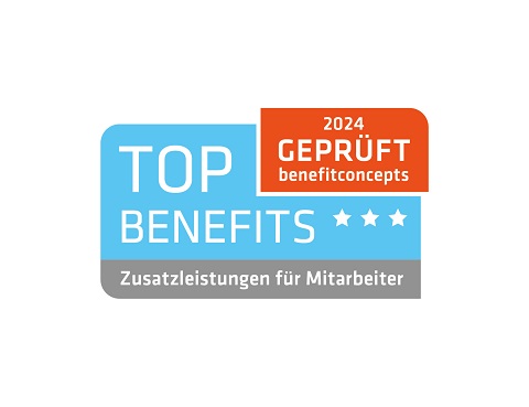 Benefits Siegel als geprüfter Top-Arbeitgeber im Jahr 2024.